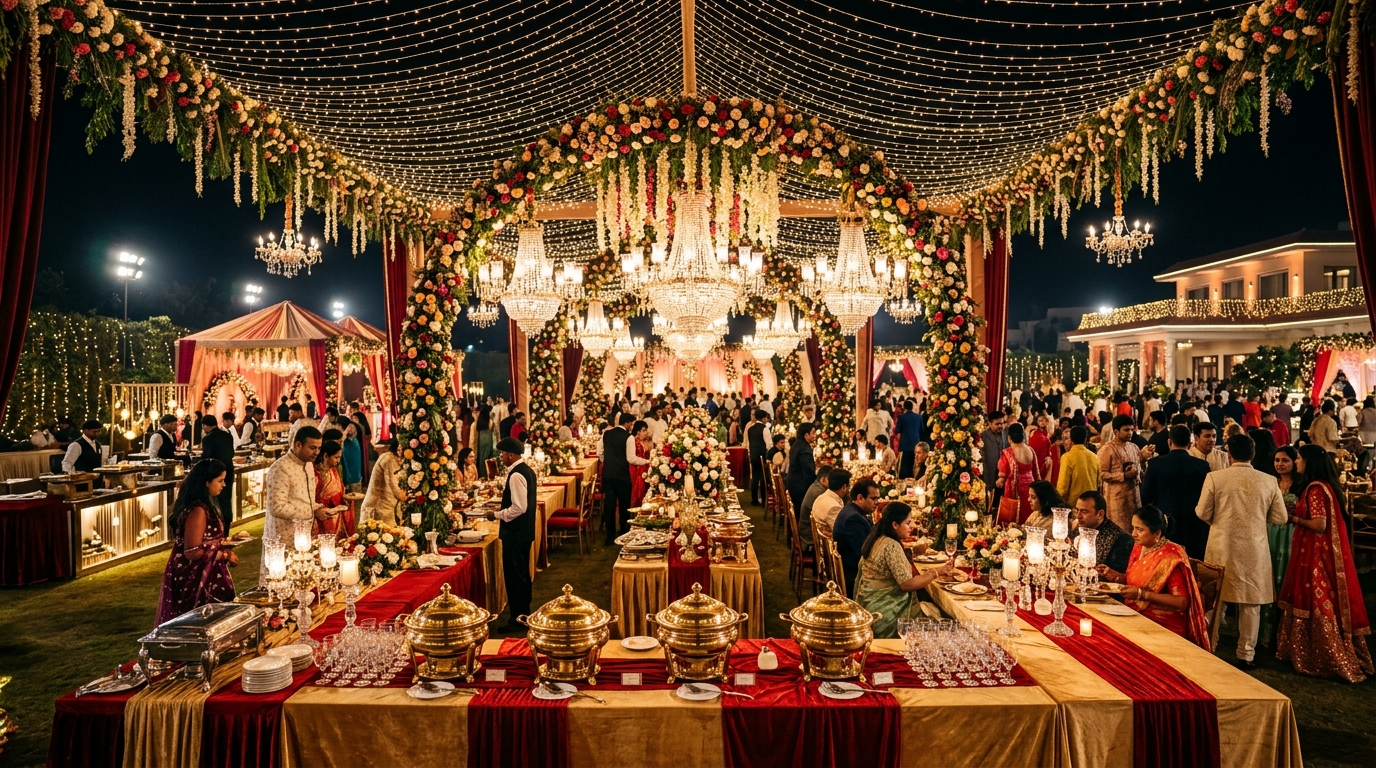 Delhi NCR Farmhouse Grand Wedding Dining